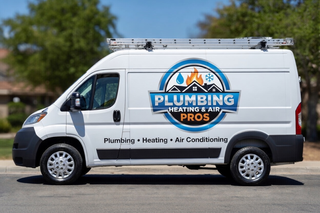 Local plumbing heating and air service van serving Rocklin