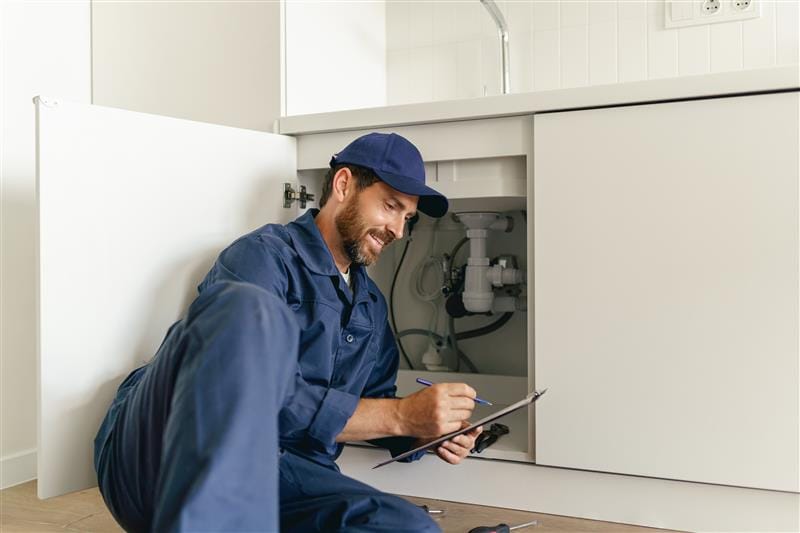 Residential plumber providing service in a Rocklin home