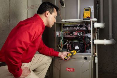 Furnace Repair Rocklin Heating technician diagnosing a furnace repair in Rocklin